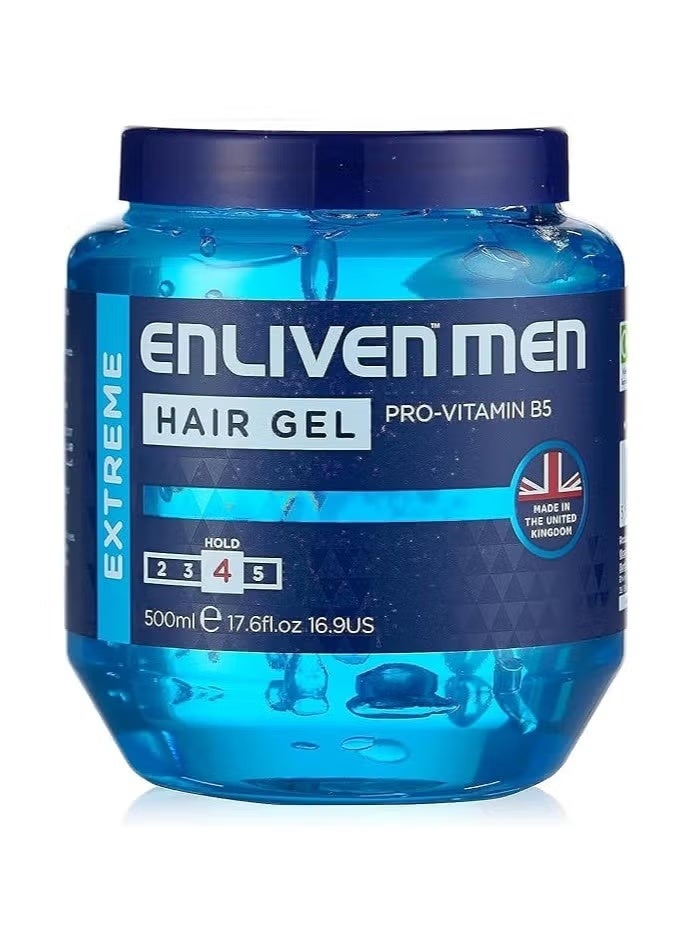 Enliven Men Hair Gel Extreme With Pro - Vitamin B5 - 500 Ml