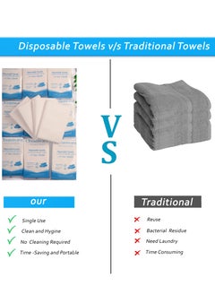 CleanWave - The Pure Effect 25 Packs Disposable Large Luxury Towels | , (25-PCS-80X160cm), for Hotels, Spas & Gyms, Medical Clinics & Cosmetic Clinics, Travel, Personal Use,Beach,Sauna. Softness for Guests, Clients | Hair, Face, Body Use | Luxurious Comfort, Eco-friendly | Towels Size: 80X160cm (white)  - Image 3