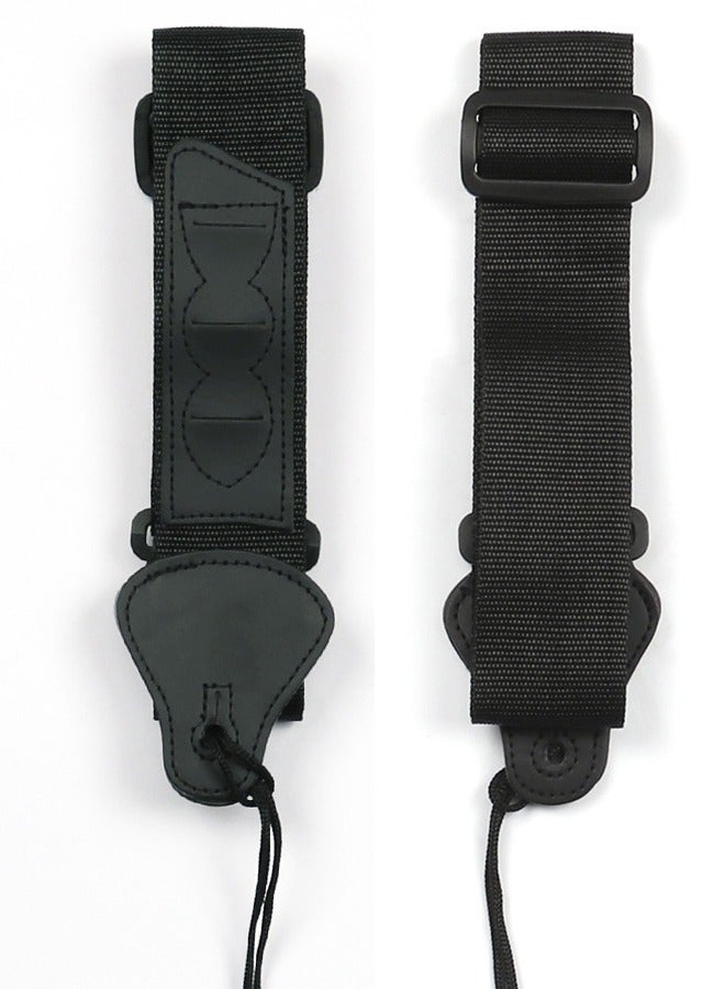 Generic Braided Nylon Pick-Plug Guitar Strap  Adjustable Shoulder Strap Black  - Image 4