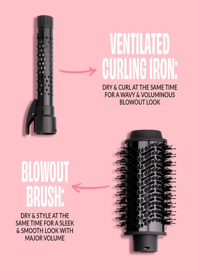 Foxybae Super Styler – 4-in-1 Blow-Dryer Brush Set - Diffuser, Blowout-Brush, 1.25” Curling Barrel & Drying Cylinder - Voluminous, Frizz-Free Hair - Dryer, Straightener & Curler (Black Rose-Gold) - Image 5