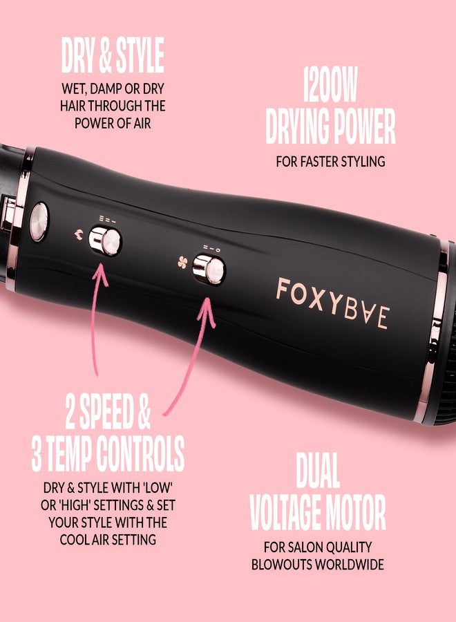 Foxybae Super Styler – 4-in-1 Blow-Dryer Brush Set - Diffuser, Blowout-Brush, 1.25” Curling Barrel & Drying Cylinder - Voluminous, Frizz-Free Hair - Dryer, Straightener & Curler (Black Rose-Gold) - Image 3