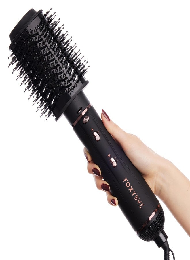 Foxybae Super Styler – 4-in-1 Blow-Dryer Brush Set - Diffuser, Blowout-Brush, 1.25” Curling Barrel & Drying Cylinder - Voluminous, Frizz-Free Hair - Dryer, Straightener & Curler (Black Rose-Gold) - Image 2