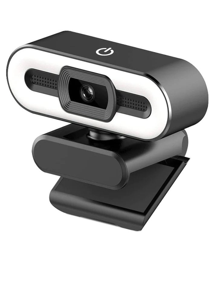 Generic - Full HD Webcam with Ring Light 1080P 2.1 MP - Ring Light with 3 Light Modes - 1080 / 30FPS - Stable Clear - Driver-free - Noise Reduction Webcam Rotatable USB Web Computer Live Camera - Image 1