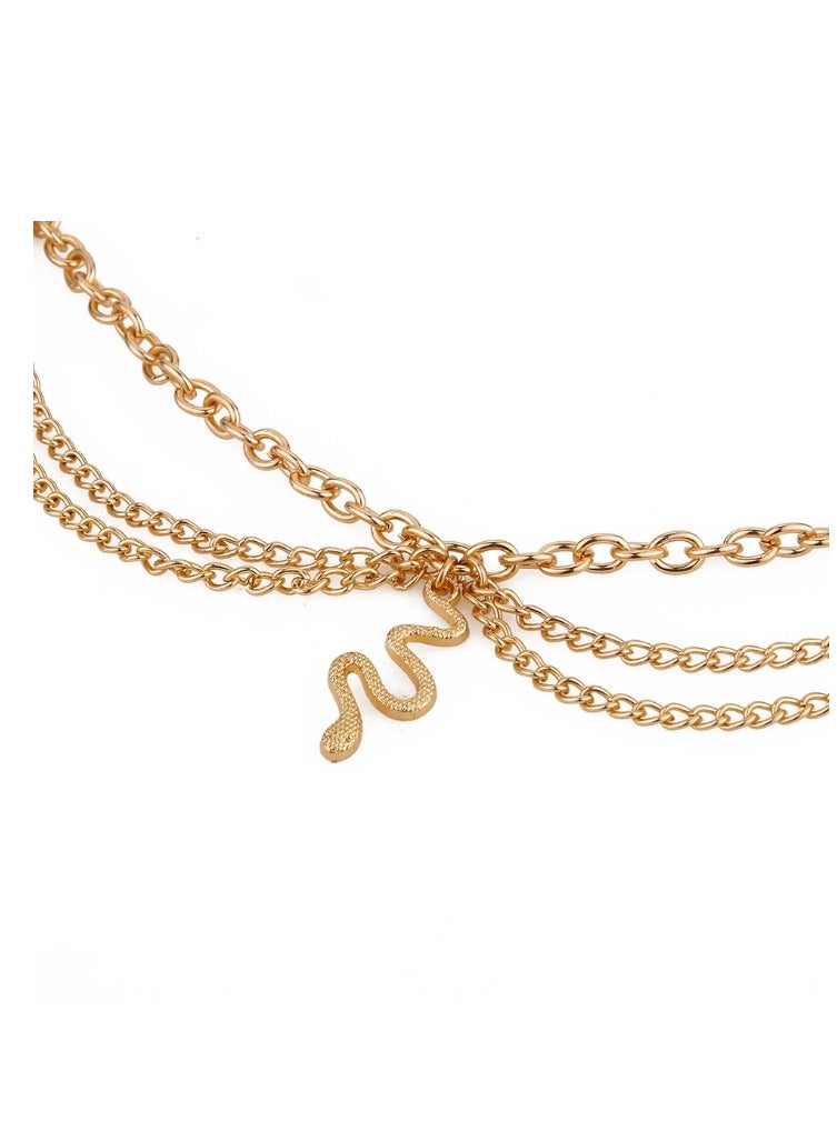OASIS-TH Ankle Bracelets For Women Ankle Foot 3 Layer Snake Chain Jewelry Gifts  - Image 5