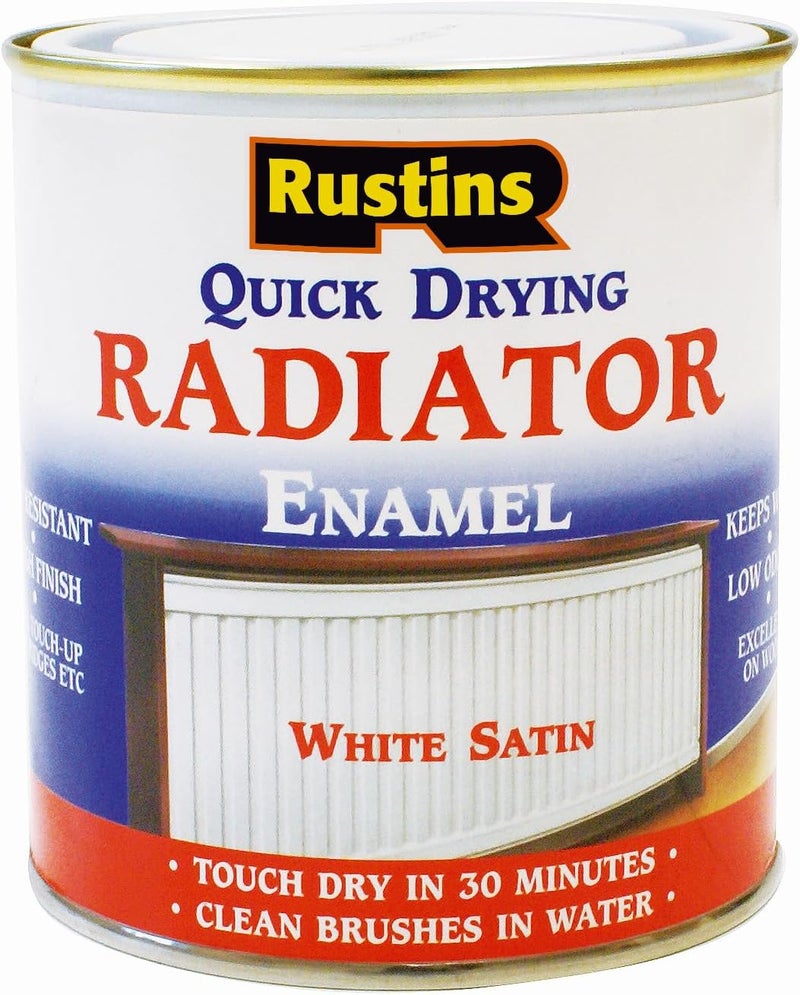Rustins Quick Drying Radiator Enamel Satin 500ml - Image 1