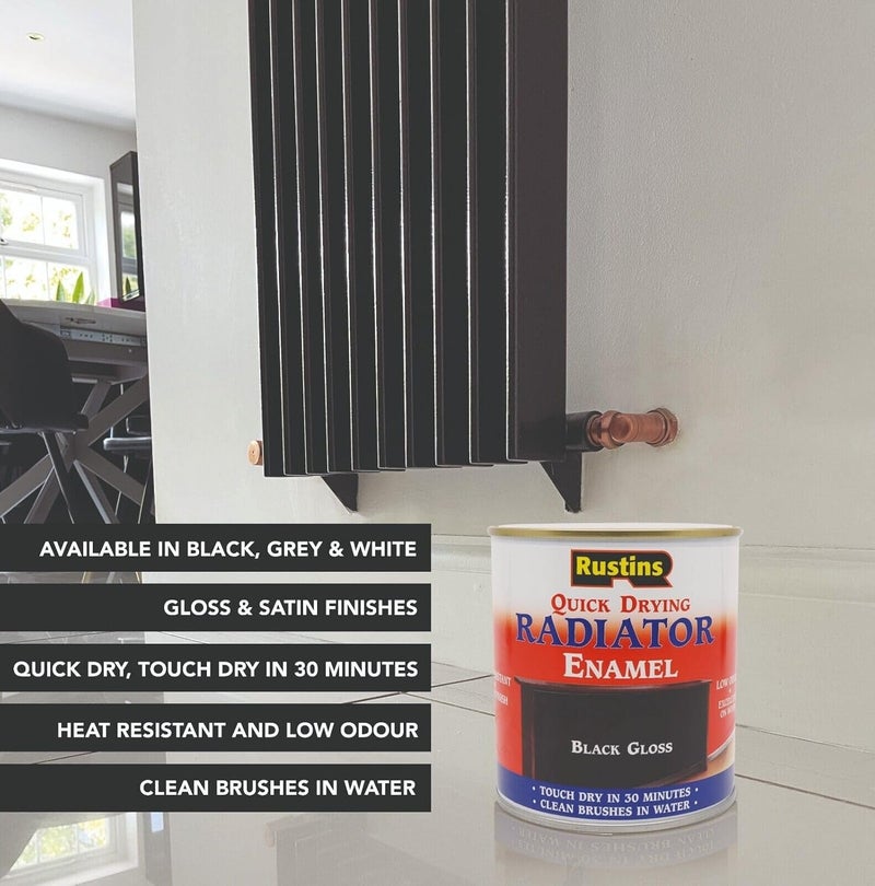 Rustins Quick Drying Radiator Enamel Satin 500ml - Image 3