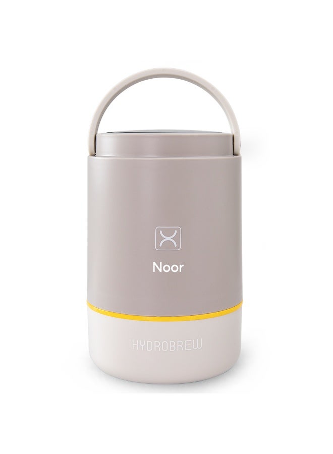 Hydrobrew Personalized Triple Decker Stainless Steel Lunch Box w/ Spoon-Desert Sand - Image 1