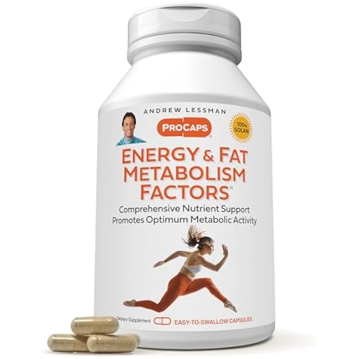 ANDREW LESSMAN Energy and Fat Metabolism Factors 60 Capsules - Promotes Optimum Fat Burning and Energy Metabolism, with Carnitine, Green Tea, Guarana, Ginseng, B-Complex. Easy to Swallow Capsules - Image 1