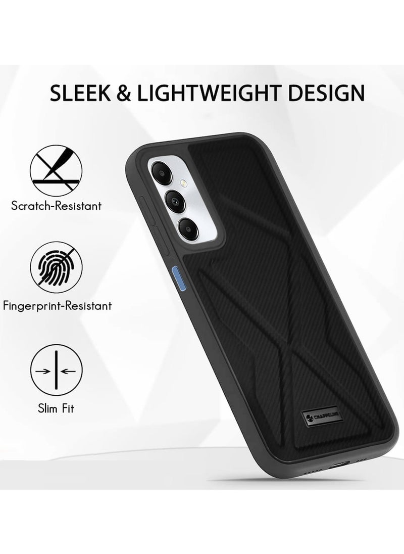 CHAPPELINE - Leather Silicone Soft Shockproof Premium Camera Protection Case Cover For Samsung Galaxy A05s Black - Image 1