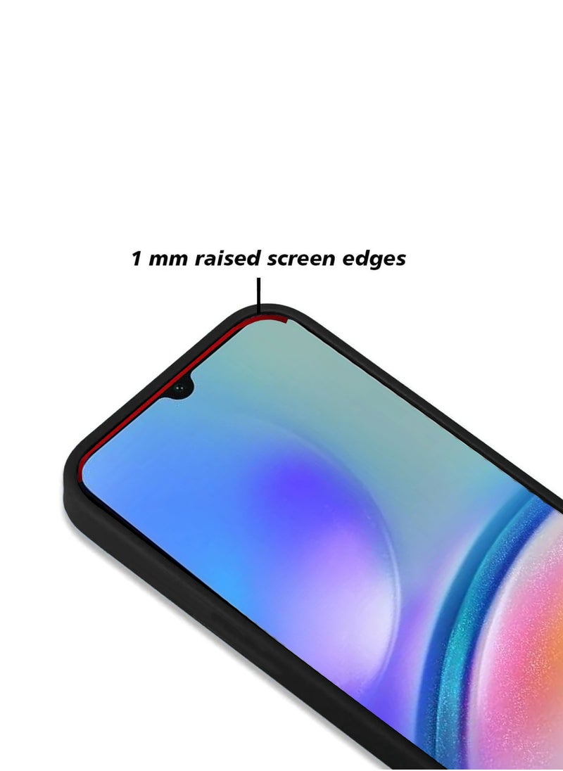 CHAPPELINE - Leather Silicone Soft Shockproof Premium Camera Protection Case Cover For Samsung Galaxy A05s Black - Image 1