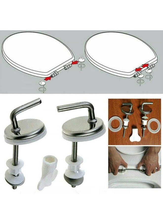 Biella Biellaâ„¢ Toilet Seat Cistern Hinges Flush Toilet Cover Mounting Connector-Adjustable Anti Rust Hinge Set  - Image 3