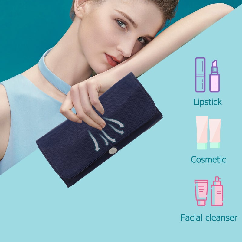 2pcs Multi-functional Makeup Brush Organizer Makeup Folding Rolling Bag for Travel - Image 4