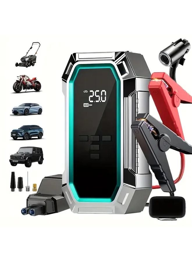 Multifunctional 10 In 1 Car Battery Jump Starter Kit With Air Compressor - Image 2