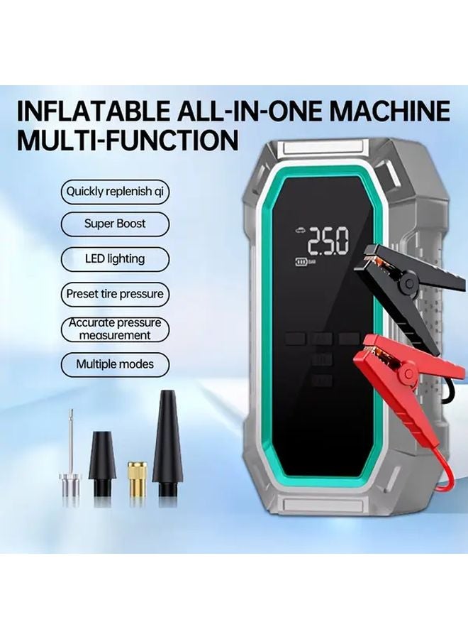 Multifunctional 10 In 1 Car Battery Jump Starter Kit With Air Compressor - Image 1