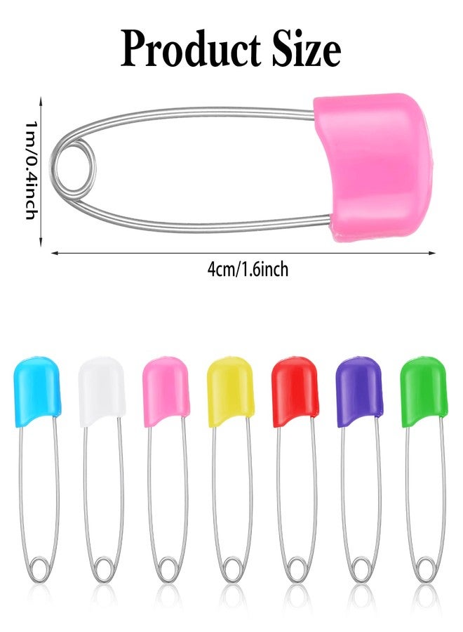 Yolev 100 Pcs Diaper Pins Baby Safety Pins Plastic Head Baby Diaper Pins for Cloth Diapers with Safe Locking (7 Colors) - Image 3