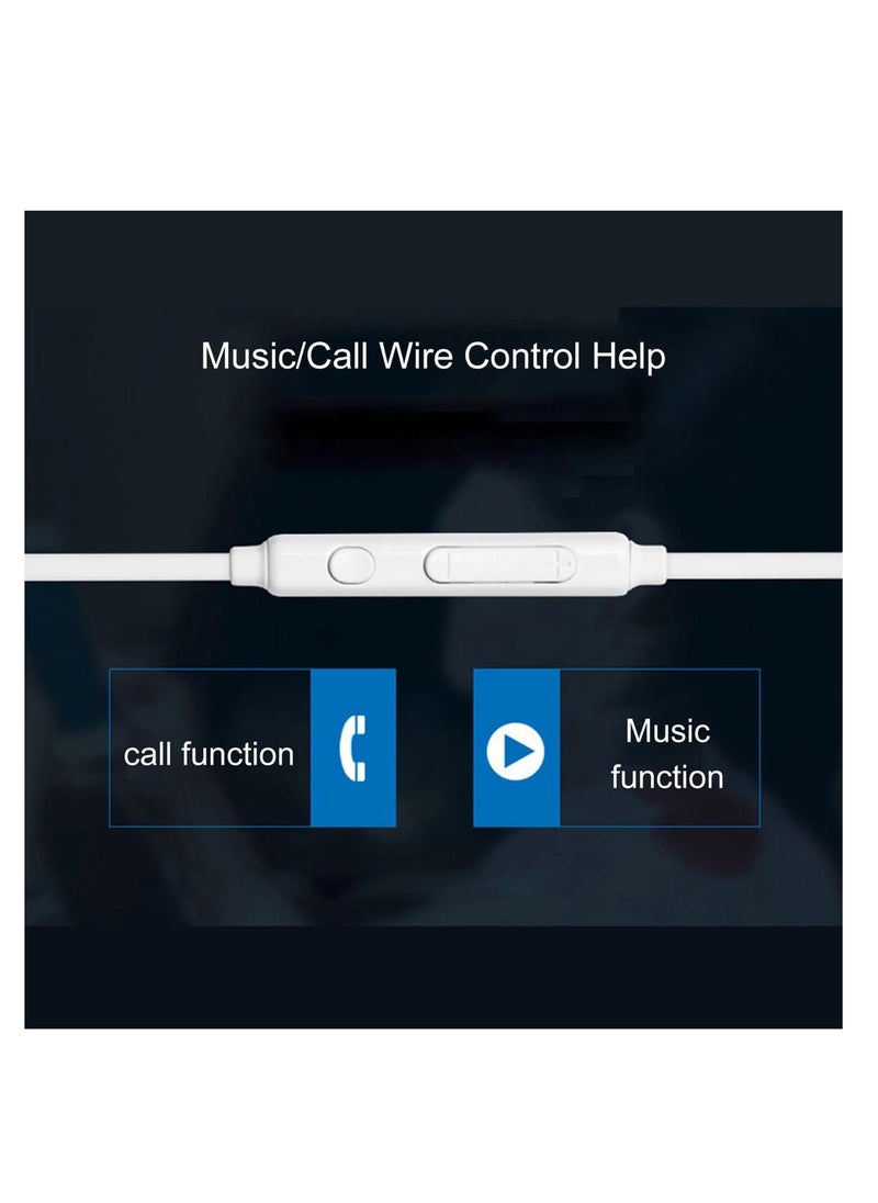ASD ASD-72EP Flute In-Ear Wired Earphones with Deep Bass and Mic – Noise Isolating, Lightweight Design - White  - Image 4
