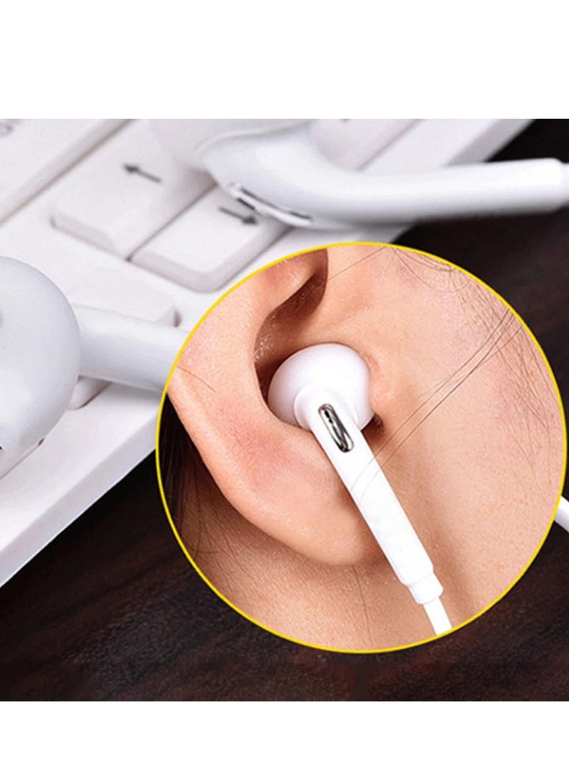 ASD - ASD-72EP Flute In-Ear Wired Earphones with Deep Bass and Mic – Noise Isolating, Lightweight Design - White - Image 1