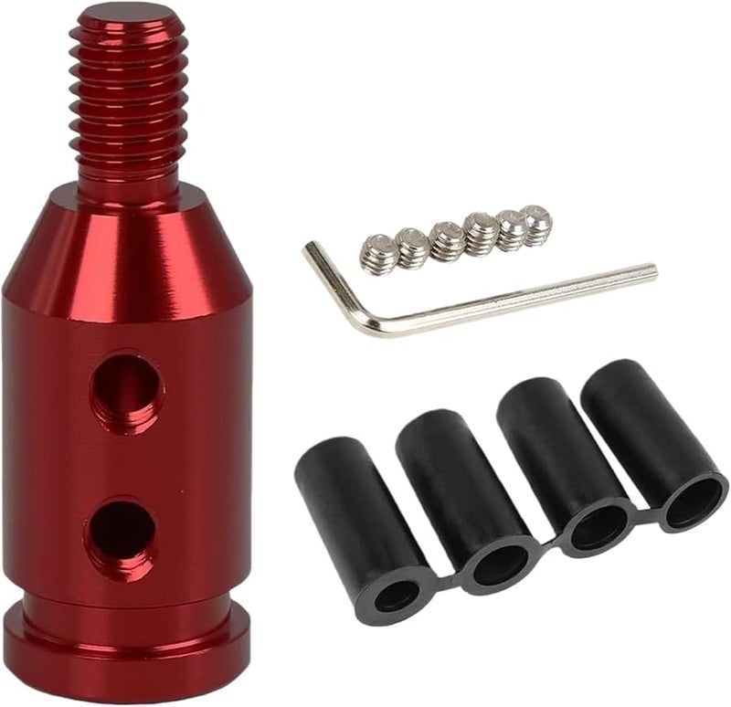 Universal Aluminum Alloy Gear Shifter Knob M12x1 25 Thread Red Color - Image 1