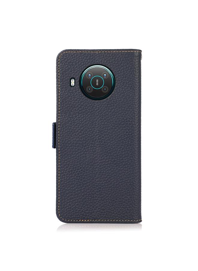 اس-توب جراب لهاتف Nokia X10 / X20 KHAZNEH جراب هاتف RFID من الجلد الطبيعي من الليتشي بمغناطيس جانبي - Image 3