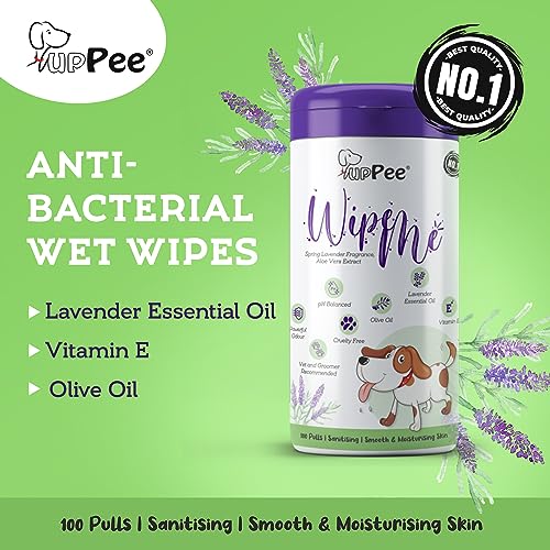 PUPPEE, Wipe ME Pet Wipes | 100% Biodegradable | Anti-Bacterial & Hypoallergic | Cleansing, Deodorising & Grooming Wipes | Lavender, Vitamin E & Olive Oil | Natural Extracts & Actives - 100 Wipes - Image 4
