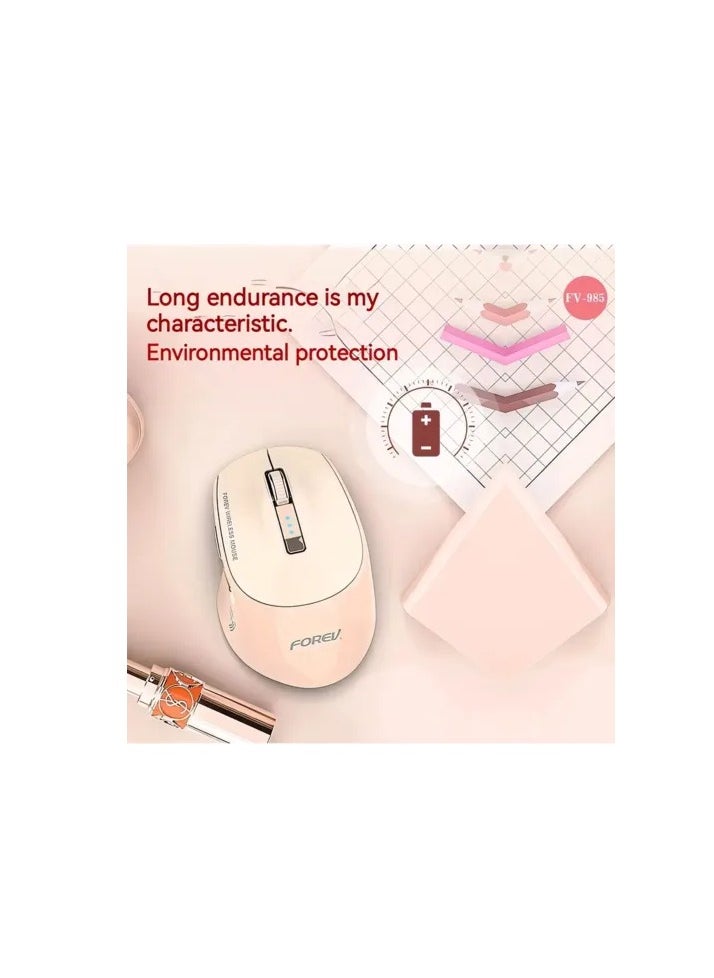 Forev - FV-985 Rechargeable Dual Mode Bluetooth / 2.4G Wireless Mouse - Silent Click - 4 Buttons - Power indicator & Saving On / Off Button - 1600 DPI - Lightweight Ergonomic Design For Gaming Office Business - Image 1
