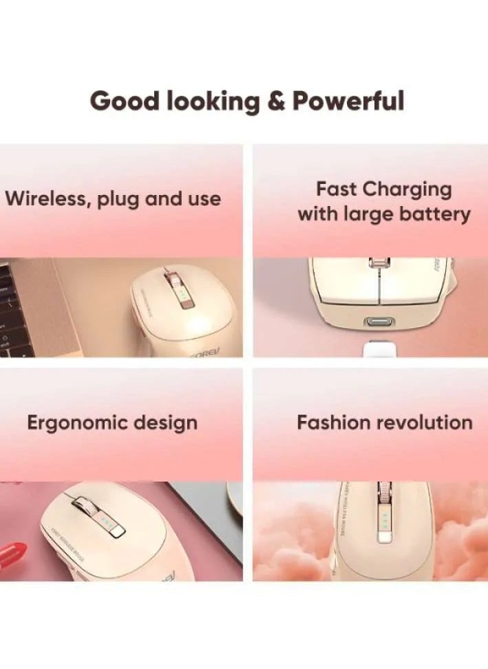 FV-985 Rechargeable Dual Mode Bluetooth / 2.4G Wireless Mouse - Silent Click - 4 Buttons - Power indicator & Saving On / Off Button - 1600 DPI - Lightweight Ergonomic Design For Gaming Office Business - pzsku/Z3755CDA8571FDF09A693Z/45/_/1735428150/fa08c7b0-7de4-4fcb-9686-502de9151d3b