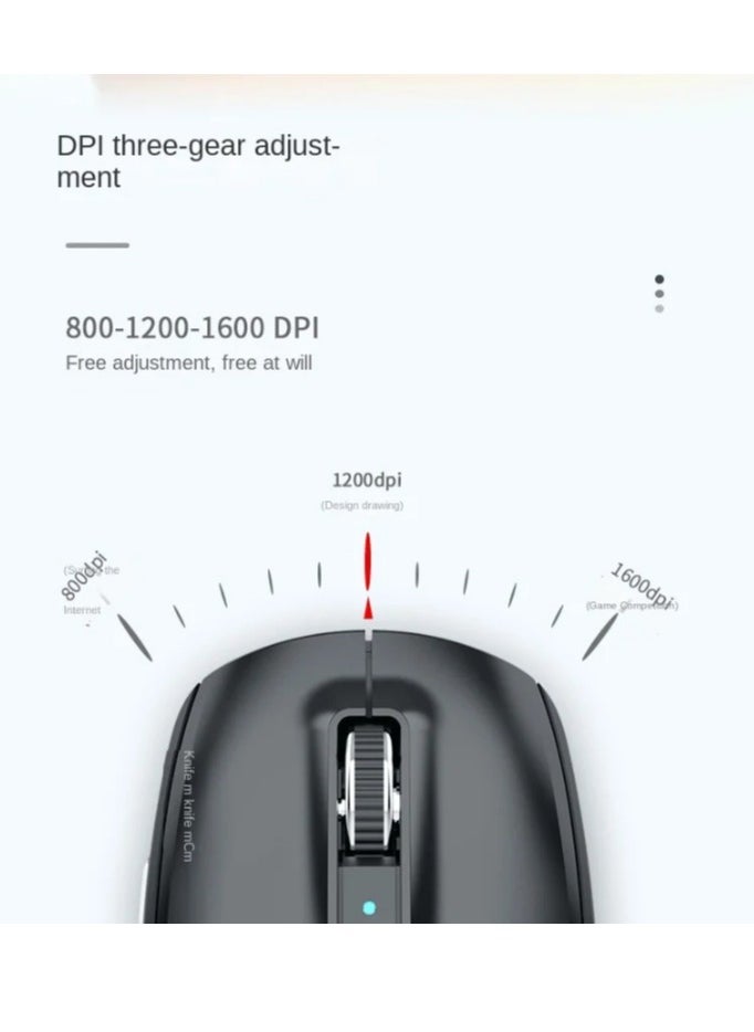 FV-985 Rechargeable Dual Mode Bluetooth / 2.4G Wireless Mouse - Silent Click - 4 Buttons - Power indicator & Saving On / Off Button - 1600 DPI - Lightweight Ergonomic Design For Gaming Office Business - pzsku/Z3755CDA8571FDF09A693Z/45/_/1735428318/d4bd68e9-a1cb-4094-9ae1-5ca3542a650a