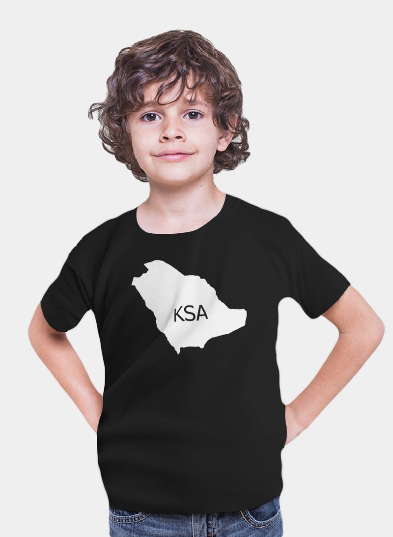 Fashion World Cotton T-shirt Printed with High-quality Saudi Arabia map - Image 1