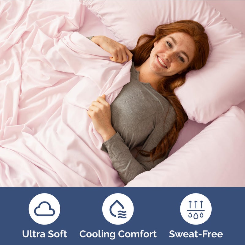 Extra Deep Full Sheet Set - 6 Piece Breathable and Cooling Sheets - Hotel Luxury Bed Sheets Set - Easy Fit - Soft  Wrinkle Free and Comfy Sheets Set - Lavender Pink Sheet Set with Extra Deep Pockets