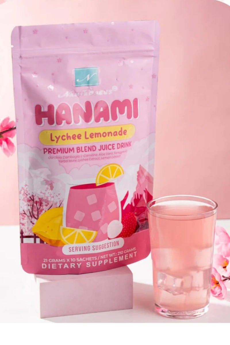 NAMIROSEUS HANAMILychee Lemonade PREMIUM BLEND JUICE DRINK   21GRAMAX10SACHETS /NET WT210G(DIETARY SUPPLEMENT)