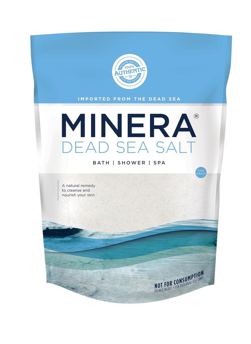 Minera Minera Dead Sea Salt, 100% Pure & Natural, 5 lbs. Fine Grain (0-1.7 mm) Bulk Bag, Easily Dissolving Dead Sea Salts for Soaking & Bathing, Skin Nourishing Fine Sea Salt, Unscented  - Image 1