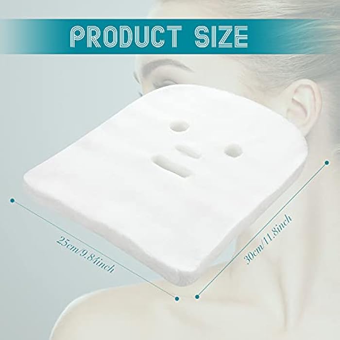 Maitys 150 Pieces Pre-cut Gauze Facial Cotton Beauty Face Pads Gauze Skin Care High Frequency for Facial Spa(10 x 12 Inch,Rectangle Face Style) - Image 2