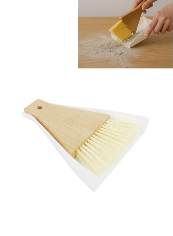 Premium Wooden Dustpan & Brush Set – Soft Bristle Handheld Broom with Natural Wood Handle, Eco-Friendly Cleaning Tool for Home, Kitchen & Office, Durable & Easy to Store - Image 1
