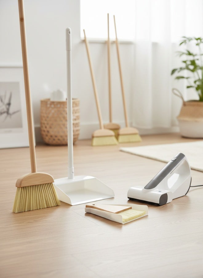 Premium Wooden Dustpan & Brush Set – Soft Bristle Handheld Broom with Natural Wood Handle, Eco-Friendly Cleaning Tool for Home, Kitchen & Office, Durable & Easy to Store - Image 3