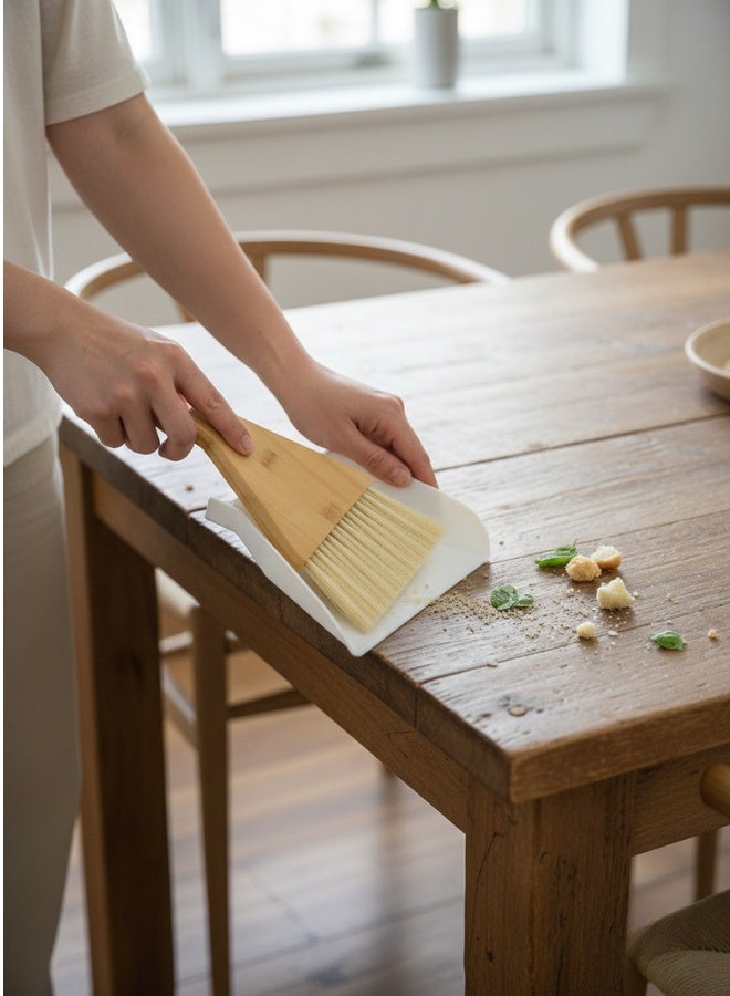 Premium Wooden Dustpan & Brush Set – Soft Bristle Handheld Broom with Natural Wood Handle, Eco-Friendly Cleaning Tool for Home, Kitchen & Office, Durable & Easy to Store - Image 4