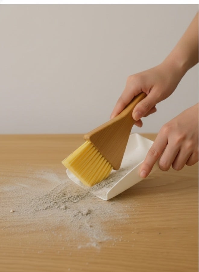 Premium Wooden Dustpan & Brush Set – Soft Bristle Handheld Broom with Natural Wood Handle, Eco-Friendly Cleaning Tool for Home, Kitchen & Office, Durable & Easy to Store - Image 5