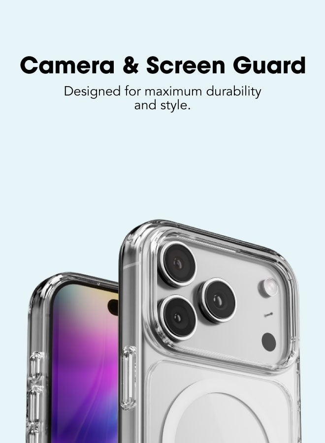 blupebble Hybrid MagClear MagSafe Case for iPhone 17 Pro – Slim Transparent Protective Cover, Shockproof, Wireless Charging Compatible - Image 2