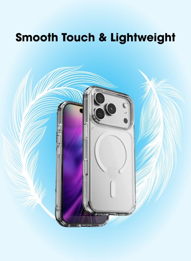 blupebble Hybrid MagClear MagSafe Case for iPhone 17 Pro – Slim Transparent Protective Cover, Shockproof, Wireless Charging Compatible - Image 5