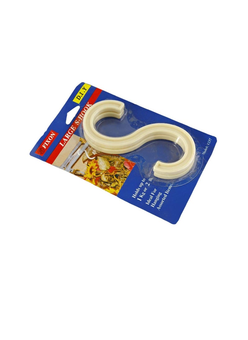 Fixon - Large Plastic S hook  1237  Beige - Image 1