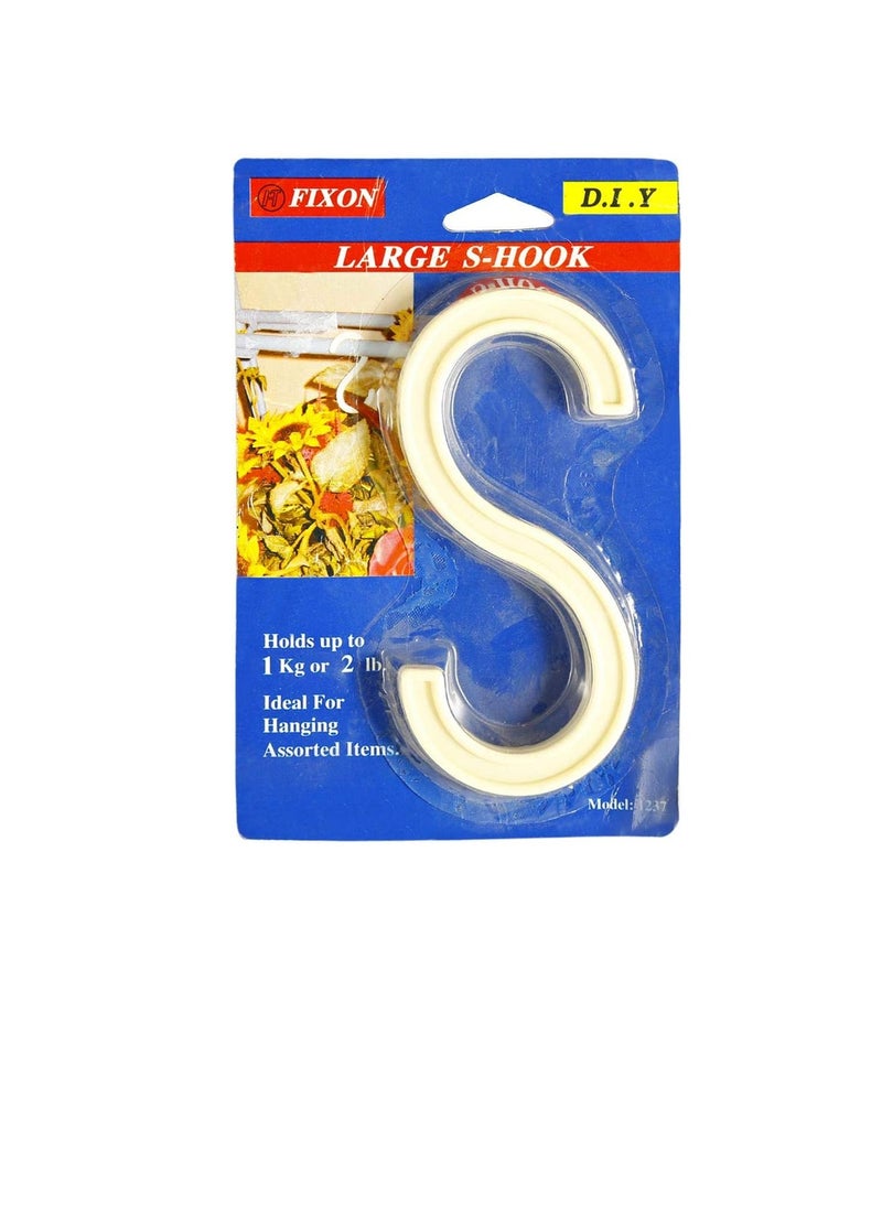 Fixon - Large Plastic S hook  1237  Beige - Image 1