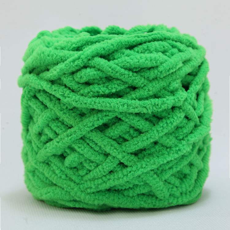 Ice thread soft coarse wool handmade diy knitting scarf wool ball hook crochet slippers thread self-woven wool ball 08 fruit Green 