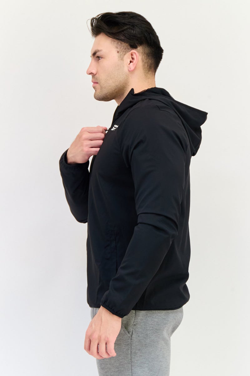 Reebok Men Sportswear Fit Brand Logo Training Track Jacket, Black - Image 3