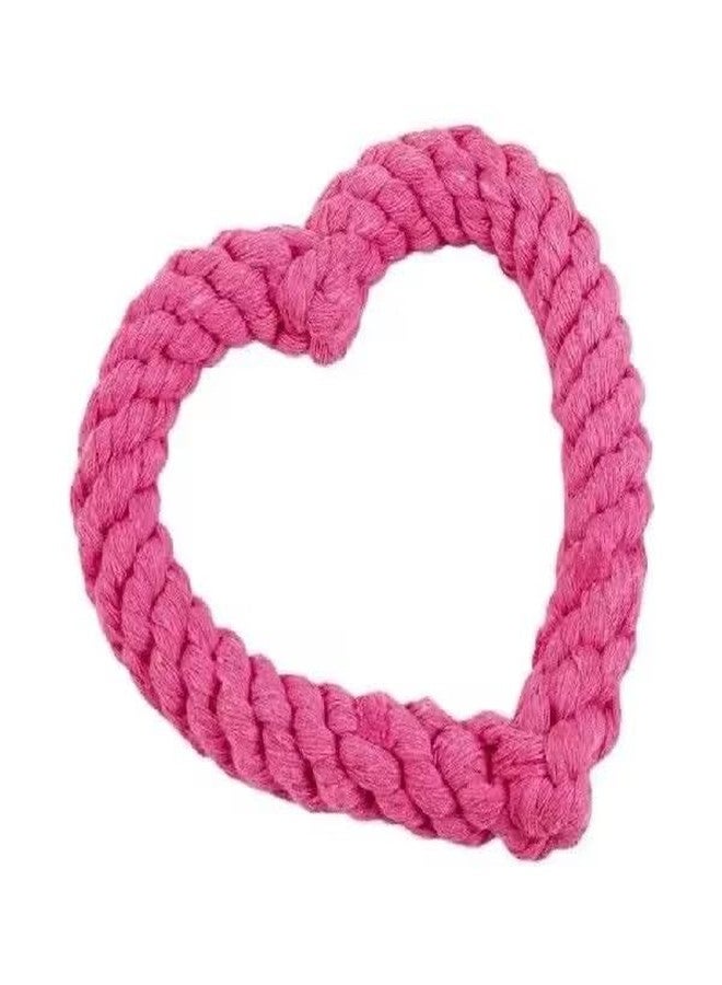Qintreesify Pink Cute Dog/Cat Chew Toys, Dog Toys for Chewers, Heavy Duty Dental Dog Rope Toy for Dogs, Creative Love Heart Shaped Interactive,Puppy,Girl Puppy - Image 4