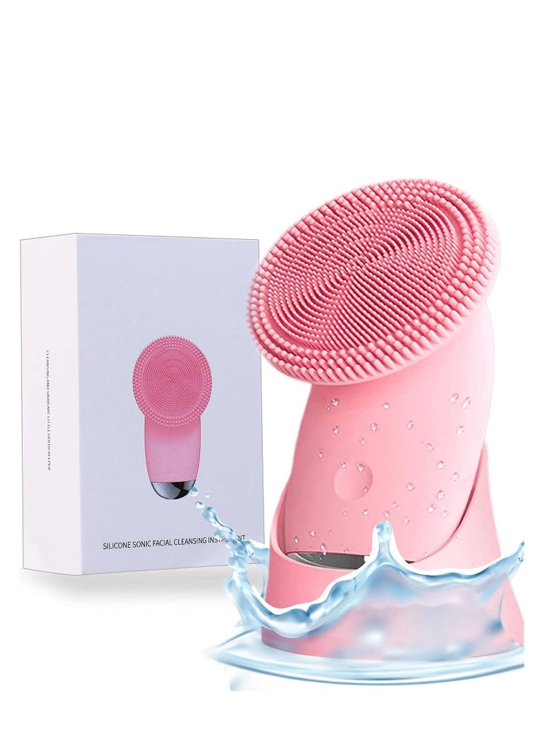 Generic Cepillo de limpieza facial Sonic de silicona suave, cepillo exfoliante facial para mujeres, antienvejecimiento, limpieza profunda de la cara, exfoliante, sistema de masaje, limpiador facial para ella  - Image 1