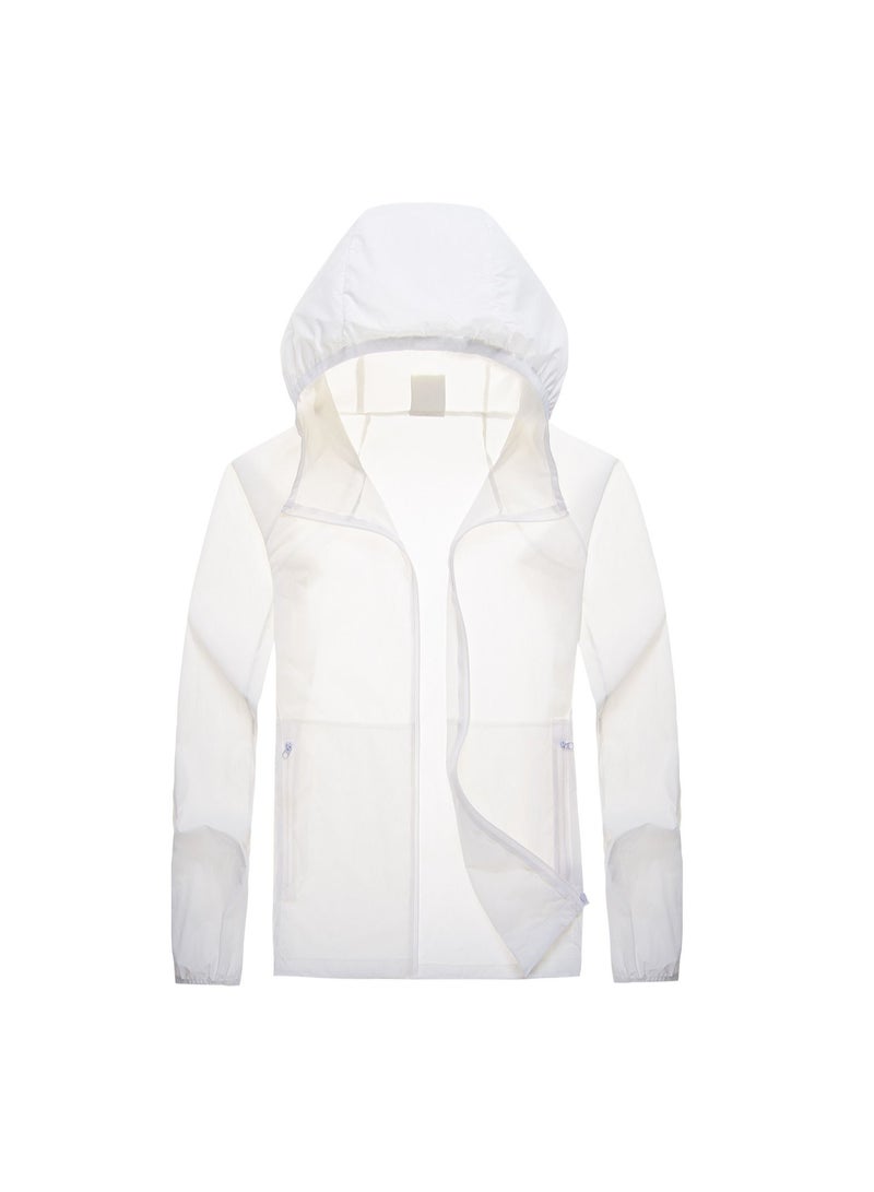 Loquat Women's Summer Breathable UV Protection Lightweight Sunscreen Clothing Printable Logo White  - Image 1