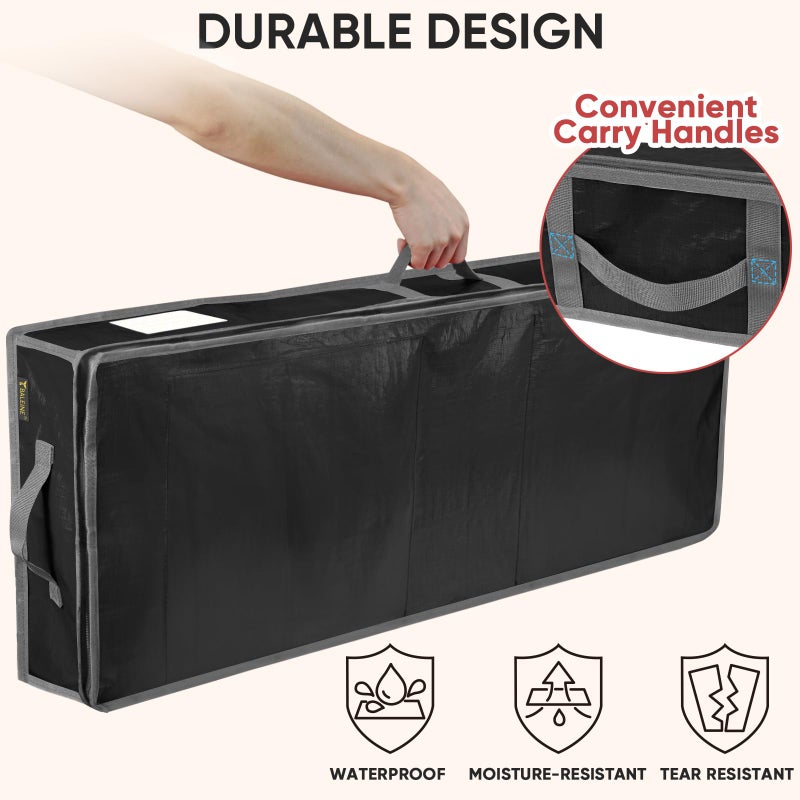 BALEINE Soft Christmas Wrapping Paper Storage Bag, 40" Durable PE Gift Wrap Storage Bag with Flexible Partitions and Pockets for Ribbon, Accessories (Black) - Image 5
