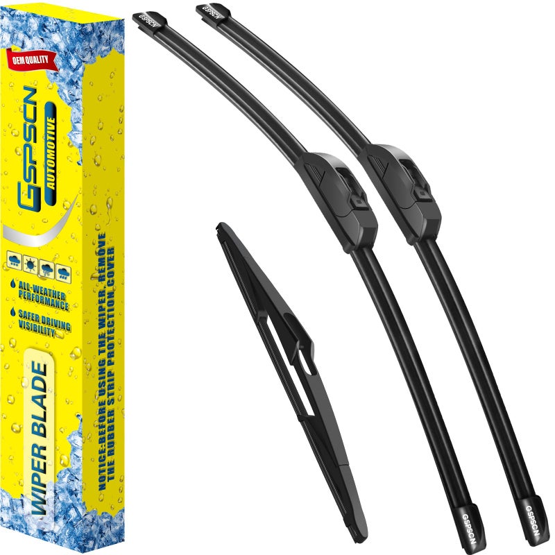 GSPSCN 3 Wipers Replacement for Nissan Kicks 2023 2022 2021 2020 2019 2018 2017Original Equipment Windshield Wiper Blades 261612 set of 3 J hook