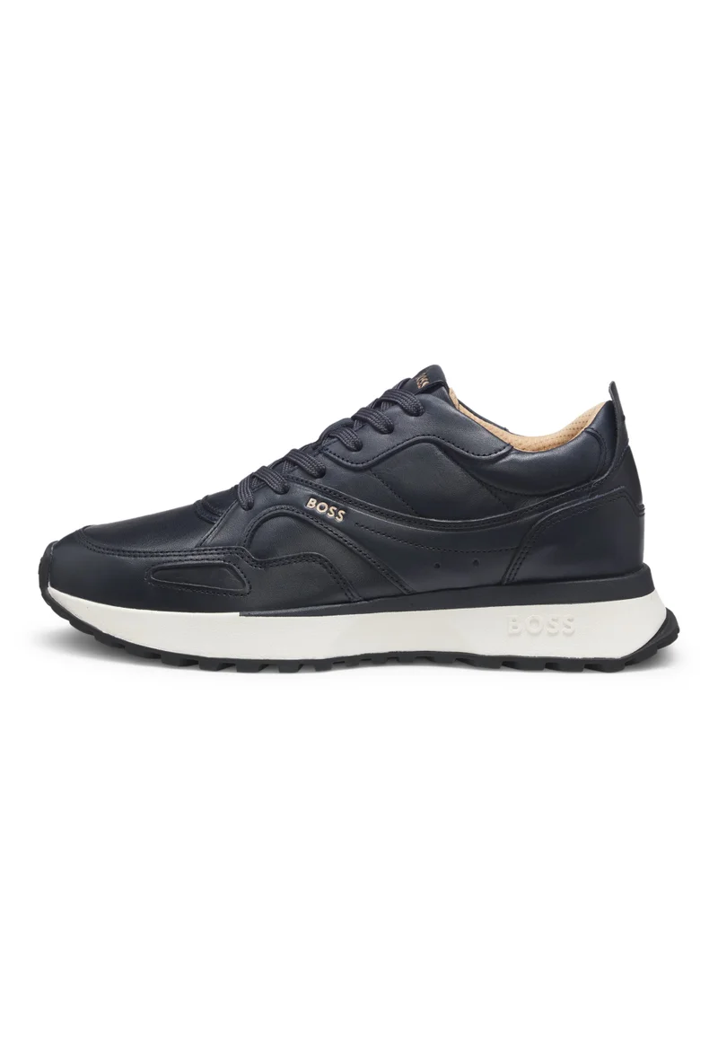 BOSS Black Trainers in burnished leather for Men | Best Price UAE