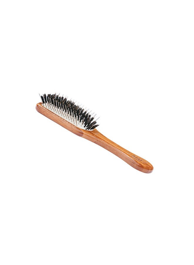 Bass Brushes Rectangle Boar Pet Brush with Bamboo Wood Handle - Image 1