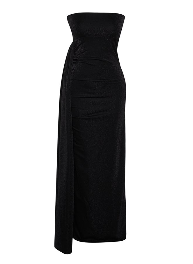 Black Shiny Knitted Long Evening Evening Dress TPRSS24AE00093 - pzsku/Z37565313B586D3D8A97DZ/45/_/1730941906/f25a34bd-9a05-4445-9135-e0de5b437ddc